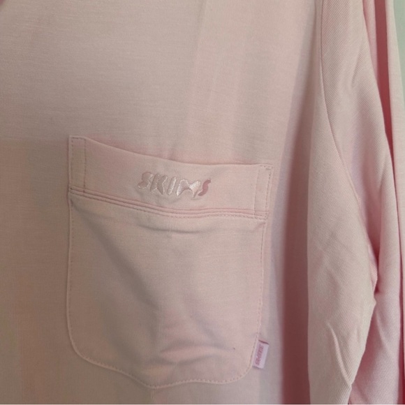 NWT SKIMS SOLD OUT Cherry Blossom Pink Soft Lounge Pajama Set Long Sleeve Small - Picture 7 of 8